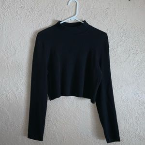 Cropped Mock Neck Sweater